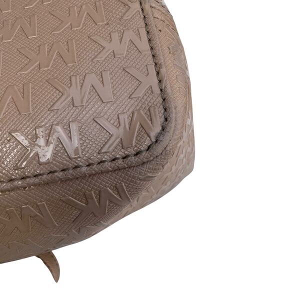 Michael Kors Signature Tan Patent Leather Double-Handle Tote Bag - Picture 14 of 16